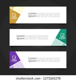 Horizontal banner template for a website or other media. Vector Illustration. Eps 10.