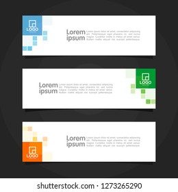 Horizontal banner template for a website or other media. Vector Illustration. Eps 10.