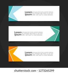 Horizontal banner template for a website or other media. Vector Illustration. Eps 10.