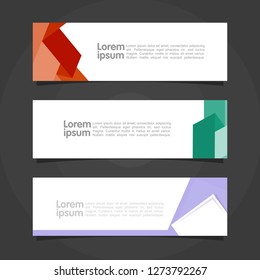 Horizontal banner template for a website and other media. Vector Illustration. Eps 10.
