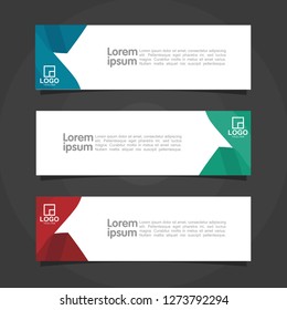Horizontal banner template for a website and other media. Vector Illustration. Eps 10.