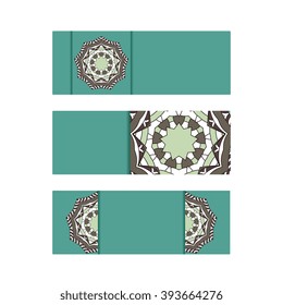 Horizontal banner templates with mandala pattern. Vintage background.