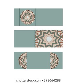Horizontal banner templates with mandala pattern. Vintage background.