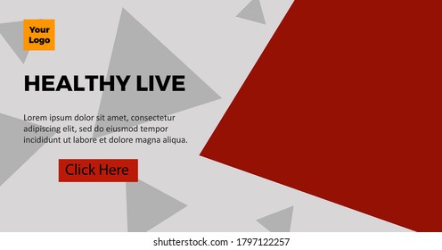 Horizontal Banner with triangle style elegant colour
