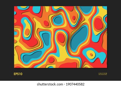 Horizontal banner vector background of paper cut shapes. Vector design layout for business presentations, flyers, posters and invitations. Colorful carving art - Vector Illustration. EPS10.