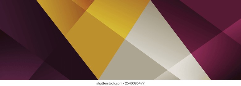 Horizontal banner vector design. Geometric landing banner with color gradation. Abstract geometric background. Suit for backdrop, web design, invitation card, voucher, and others.