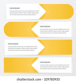 horizontal banner vector design  yellow color