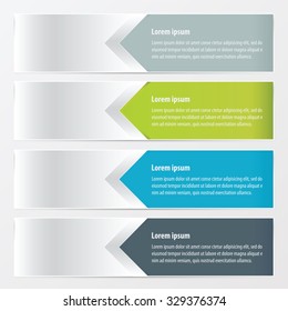horizontal banner vector   Green, blue, gray color