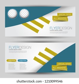 Horizontal banner or web header template set. Vector illustration promotion design background. Blue and green color.