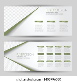 Horizontal banner or web header template set. Vector illustration promotion design background. Green color.