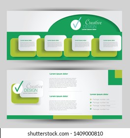 Horizontal banner or web header template set. Vector illustration promotion design background. Green color.