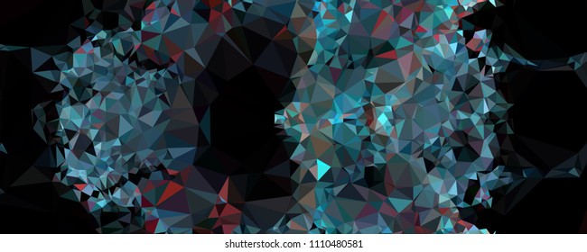 Horizontal banner for  web pages, presentations layouts, covers, title backgrounds, letterheads. Abstract multicolor mosaic backdrop. Geometric low polygonal background. Vector clip art.