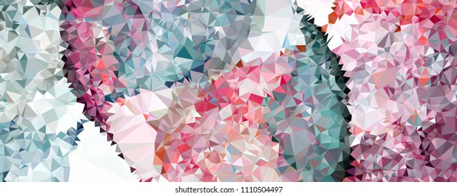 Horizontal banner for  web pages, presentations layouts, covers, title backgrounds, letterheads. Abstract multicolor mosaic backdrop. Geometric low polygonal background. Vector clip art.