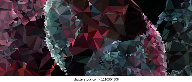 Horizontal banner for  web pages, presentations layouts, covers, title backgrounds, letterheads. Abstract multicolor mosaic backdrop. Geometric low polygonal background. Vector clip art.
