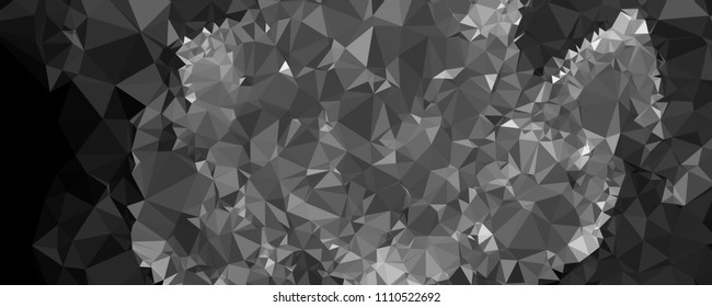 Horizontal banner for  web pages, presentations layouts, covers, title backgrounds, letterheads. Abstract multicolor mosaic backdrop. Geometric low polygonal background. Vector clip art.