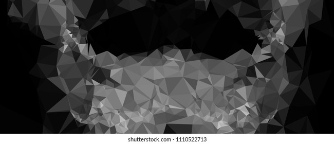 Horizontal banner for  web pages, presentations layouts, covers, title backgrounds, letterheads. Abstract multicolor mosaic backdrop. Geometric low polygonal background. Vector clip art.