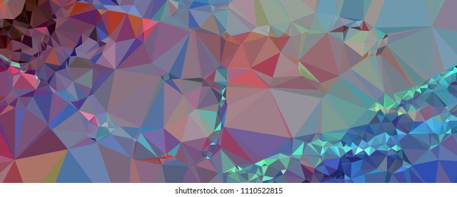 Horizontal banner for  web pages, presentations layouts, covers, title backgrounds, letterheads. Abstract multicolor mosaic backdrop. Geometric low polygonal background. Vector clip art.