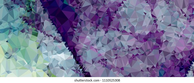 Horizontal banner for  web pages, presentations layouts, covers, title backgrounds, letterheads. Abstract multicolor mosaic backdrop. Geometric low polygonal background. Vector clip art.