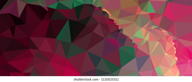 Horizontal banner for  web pages, presentations layouts, covers, title backgrounds, letterheads. Abstract multicolor mosaic backdrop. Geometric low polygonal background. Vector clip art.