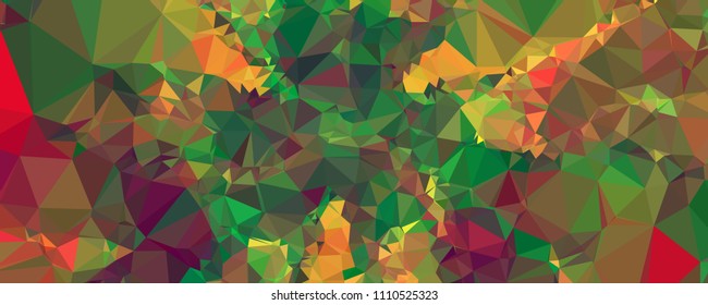 Horizontal banner for  web pages, presentations layouts, covers, title backgrounds, letterheads. Abstract multicolor mosaic backdrop. Geometric low polygonal background. Vector clip art.