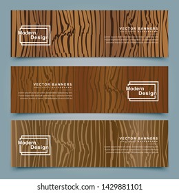 horizontal banner with wood texture for template