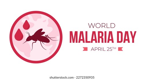 Horizontal banner for world malaria day. Vector background for international day.