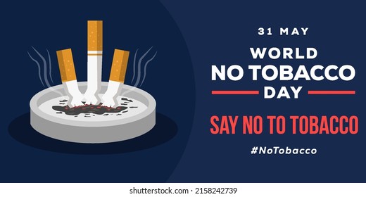 horizontal banner world no tobacco day illustration background