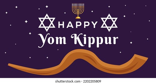 horizontal banner yom kippur flat design style illustration