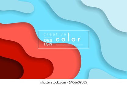 Horizontal banners with 3D abstract background and paper cut shapes. Vector design layout for business presentations, flyers and posters.