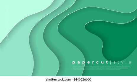 Horizontal banners with 3D abstract background and paper cut shapes. Vector design layout for business presentations, flyers and website landing page.