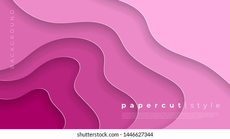 Horizontal banners with 3D abstract background and paper cut shapes. Vector design layout for business presentations, flyers and website landing page.