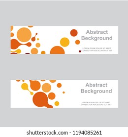 Horizontal banners with abstract molecules design. Vector illustration. Atoms. Medical background for banner or flyer.