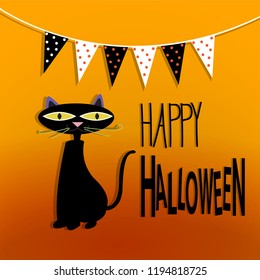 Horizontal Banners with cat Halloween Symbols - Halloween Party