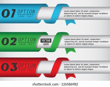 horizontal banners with different options