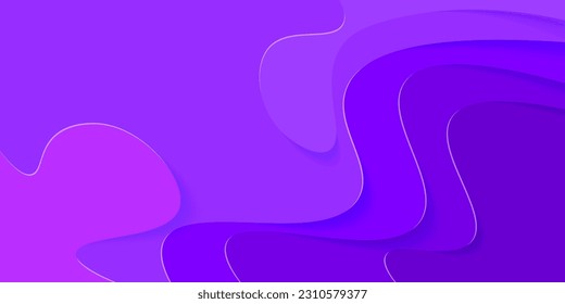 Horizontal banners paper cut waves abstract background. Paper art vector design layout for Cover book, flyers, posters, presentations and invitations. Contrast colors.