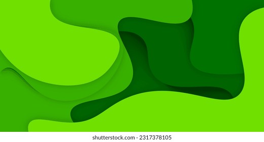 Horizontal banners paper cut waves abstract background. Paper art vector design layout for Cover book, flyers, posters, presentations and invitations. Contrast colors.