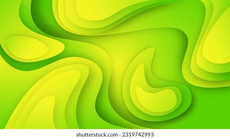 Horizontal banners paper cut waves abstract background. Paper art vector design layout for Cover book, flyers, posters, presentations and invitations. Contrast colors.
