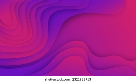 Horizontal banners paper cut waves abstract background. Paper art vector design layout for Cover book, flyers, posters, presentations and invitations. Contrast colors.