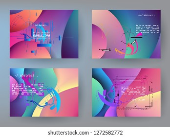 Horizontal banners set with abstract colorful background. Vector design layout for business presentations, flyers, posters and invitations - Abstract Vector Shapes