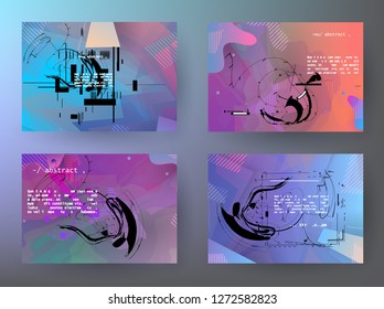 Horizontal banners set with abstract colorful background. Vector design layout for business presentations, flyers, posters and invitations - Abstract Vector Shapes