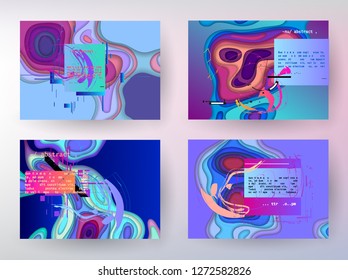 Horizontal banners set with abstract colorful background. Vector design layout for business presentations, flyers, posters and invitations - Abstract Vector Shapes