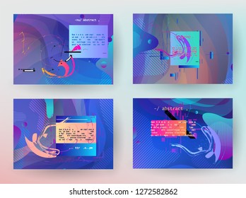 Horizontal banners set with abstract colorful background. Vector design layout for business presentations, flyers, posters and invitations - Abstract Vector Shapes
