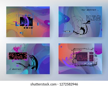 Horizontal banners set with abstract colorful background. Vector design layout for business presentations, flyers, posters and invitations - Abstract Vector Shapes