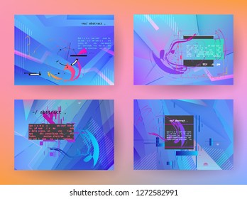 Horizontal banners set with abstract colorful background. Vector design layout for business presentations, flyers, posters and invitations - Abstract Vector Shapes