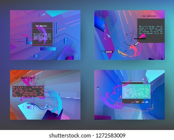 Horizontal banners set with abstract colorful background. Vector design layout for business presentations, flyers, posters and invitations - Abstract Vector Shapes