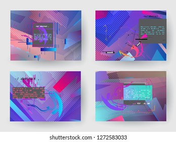 Horizontal banners set with abstract colorful background. Vector design layout for business presentations, flyers, posters and invitations - Abstract Vector Shapes