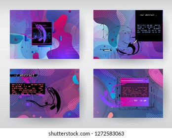 Horizontal banners set with abstract colorful background. Vector design layout for business presentations, flyers, posters and invitations - Abstract Vector Shapes