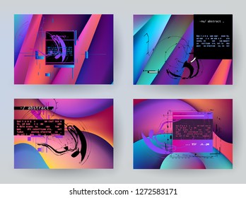 Horizontal banners set with abstract colorful background. Vector design layout for business presentations, flyers, posters and invitations - Abstract Vector Shapes