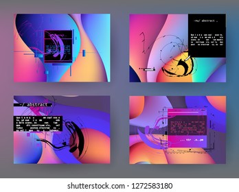 Horizontal banners set with abstract colorful background. Vector design layout for business presentations, flyers, posters and invitations - Abstract Vector Shapes