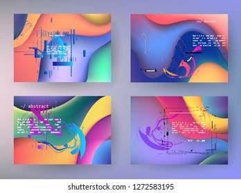 Horizontal banners set with abstract colorful background. Vector design layout for business presentations, flyers, posters and invitations - Abstract Vector Shapes